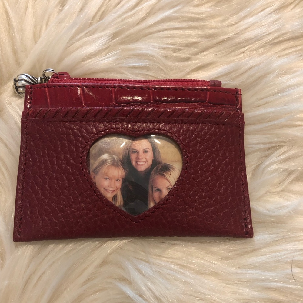 Brighton red leather card coin wallet purse